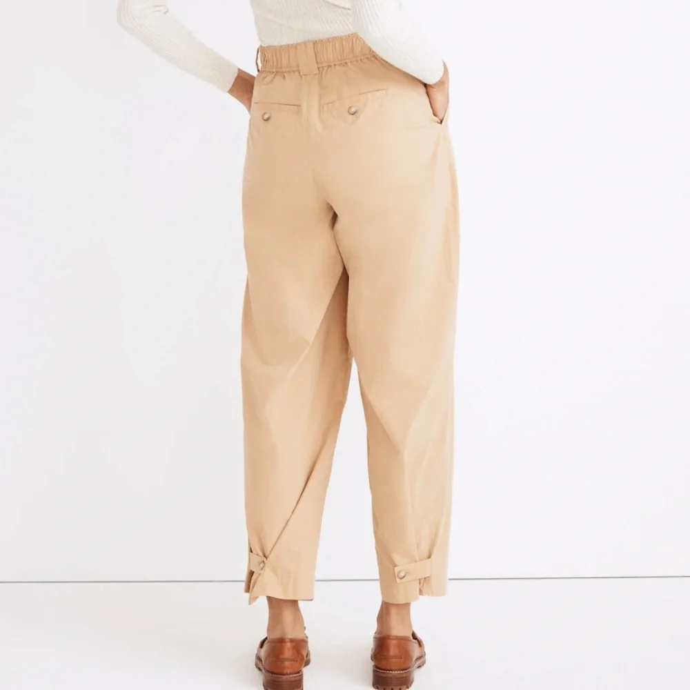 Madewell Pleated Pull-On Balloon Pants Desert Dune Size 12 - Picture 4 of 15